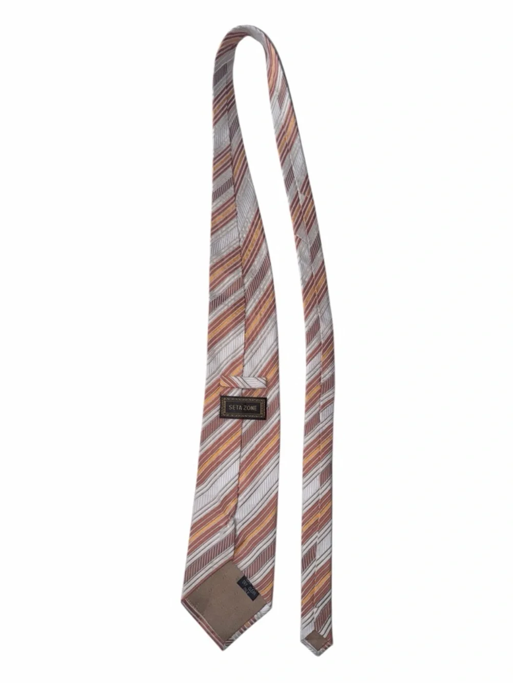 Seta Zone Multicolor Striped Silk Necktie Men’s Luxury Business Formal Designer